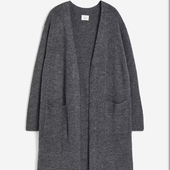 H&M Dark Gray Longline Cardigan Sweater NWT - Picture 1 of 7